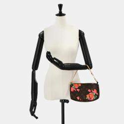 Pre Owned Louis Vuitton Pochette Accessoires Rose Monogram Brown Pink Coated Canvas Shoulder Bag