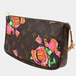 Pre Owned Louis Vuitton Pochette Accessoires Rose Monogram Brown Pink Coated Canvas Shoulder Bag