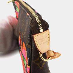 Pre Owned Louis Vuitton Pochette Accessoires Rose Monogram Brown Pink Coated Canvas Shoulder Bag