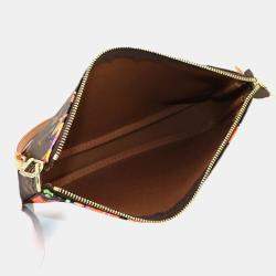 Pre Owned Louis Vuitton Pochette Accessoires Rose Monogram Brown Pink Coated Canvas Shoulder Bag