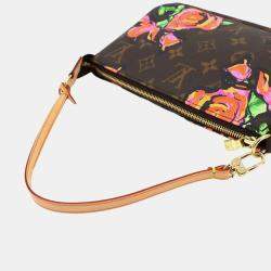 Pre Owned Louis Vuitton Pochette Accessoires Rose Monogram Brown Pink Coated Canvas Shoulder Bag
