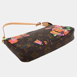 Pre Owned Louis Vuitton Pochette Accessoires Rose Monogram Brown Pink Coated Canvas Shoulder Bag