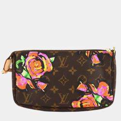Pre Owned Louis Vuitton Pochette Accessoires Rose Monogram Brown Pink Coated Canvas Shoulder Bag