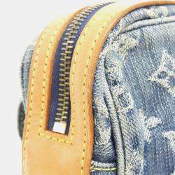 Pre Owned Louis Vuitton Denim Monogram Blue Camera Bag