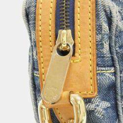 Pre Owned Louis Vuitton Denim Monogram Blue Camera Bag