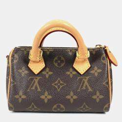 Pre Owned Louis Vuitton Vivienne Nano Speedy Monogram Brown Coated Canvas Shoulder Bag