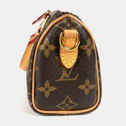 Pre Owned Louis Vuitton Vivienne Nano Speedy Monogram Brown Coated Canvas Shoulder Bag
