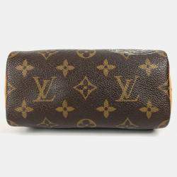 Pre Owned Louis Vuitton Vivienne Nano Speedy Monogram Brown Coated Canvas Shoulder Bag