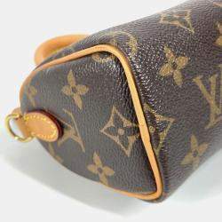Pre Owned Louis Vuitton Vivienne Nano Speedy Monogram Brown Coated Canvas Shoulder Bag