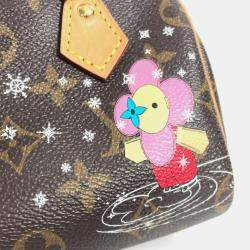 Pre Owned Louis Vuitton Vivienne Nano Speedy Monogram Brown Coated Canvas Shoulder Bag