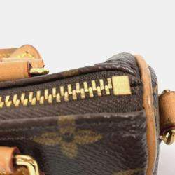 Pre Owned Louis Vuitton Vivienne Nano Speedy Monogram Brown Coated Canvas Shoulder Bag