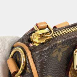 Pre Owned Louis Vuitton Vivienne Nano Speedy Monogram Brown Coated Canvas Shoulder Bag