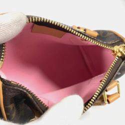 Pre Owned Louis Vuitton Vivienne Nano Speedy Monogram Brown Coated Canvas Shoulder Bag