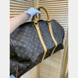 Pre Owned Louis Vuitton Monogram Keepall 55 Brown Bag