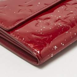 Pre Owned Louis Vuitton Pomme D’amour Monogram Vernis Leather Sarah Wallet