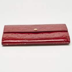 Pre Owned Louis Vuitton Pomme D’amour Monogram Vernis Leather Sarah Wallet