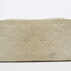 Pre Owned Louis Vuitton Off White Monogram Empreinte Leather Zippy Wallet