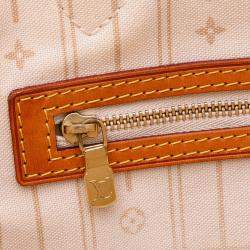 Pre Owned Louis Vuitton White Damier Azur Neverfull MM