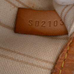 Pre Owned Louis Vuitton White Damier Azur Neverfull MM