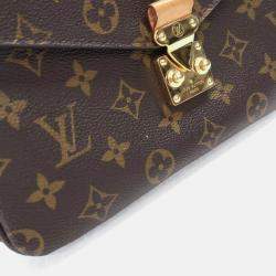 Pre Owned Louis Vuitton Pochette Metis Brown Monogram Coated Canvas Shoulder Bag