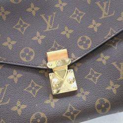 Pre Owned Louis Vuitton Pochette Metis Brown Monogram Coated Canvas Shoulder Bag