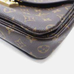 Pre Owned Louis Vuitton Pochette Metis Brown Monogram Coated Canvas Shoulder Bag