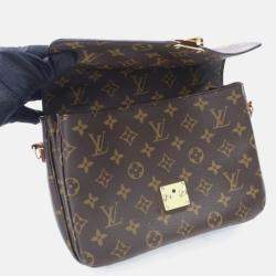 Pre Owned Louis Vuitton Pochette Metis Brown Monogram Coated Canvas Shoulder Bag