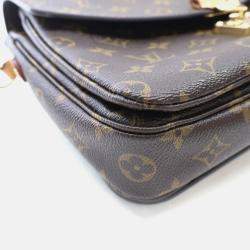 Pre Owned Louis Vuitton Pochette Metis Brown Monogram Coated Canvas Shoulder Bag