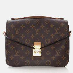 Pre Owned Louis Vuitton Pochette Metis Brown Monogram Coated Canvas Shoulder Bag
