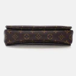 Pre Owned Louis Vuitton Pochette Metis Brown Monogram Coated Canvas Shoulder Bag