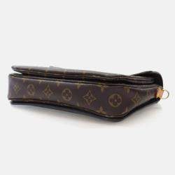 Pre Owned Louis Vuitton Pochette Metis Brown Monogram Coated Canvas Shoulder Bag