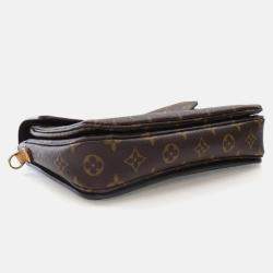 Pre Owned Louis Vuitton Pochette Metis Brown Monogram Coated Canvas Shoulder Bag