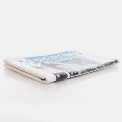 Pre Owned Louis Vuitton Newspaper Pouch White Black Blue Calfskin Clutch Bag