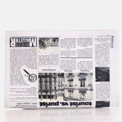 Pre Owned Louis Vuitton Newspaper Pouch White Black Blue Calfskin Clutch Bag