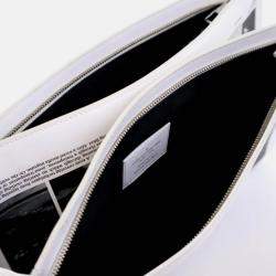 Pre Owned Louis Vuitton Newspaper Pouch White Black Blue Calfskin Clutch Bag