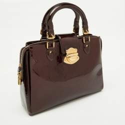 Pre Owned Louis Vuitton Amarante Monogram Vernis Melrose Avenue Bag