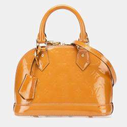 Pre Owned Louis Vuitton Brown Monogram Vernis Alma BB