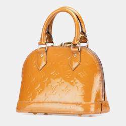 Pre Owned Louis Vuitton Brown Monogram Vernis Alma BB