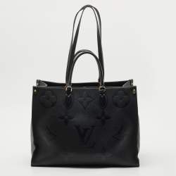 Pre Owned Louis Vuitton Black Monogram Empreinte Leather Onthego GM Bag