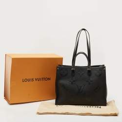 Pre Owned Louis Vuitton Black Monogram Empreinte Leather Onthego GM Bag