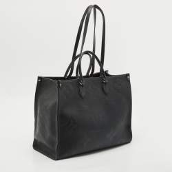 Pre Owned Louis Vuitton Black Monogram Empreinte Leather Onthego GM Bag
