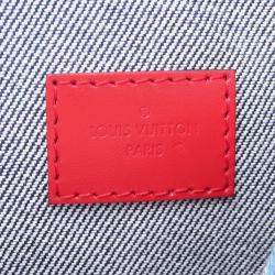 Pre Owned Louis Vuitton Speedy Bandouliere 30 Blue Red Monogram Denim Boston Bag