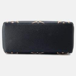 Pre Owned Louis Vuitton Petit Palais PM Noir Beige Bicolor Monogram Empreinte Leather Handbag