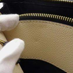 Pre Owned Louis Vuitton Petit Palais PM Noir Beige Bicolor Monogram Empreinte Leather Handbag