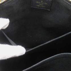 Pre Owned Louis Vuitton Petit Palais PM Noir Beige Bicolor Monogram Empreinte Leather Handbag