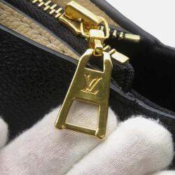 Pre Owned Louis Vuitton Petit Palais PM Noir Beige Bicolor Monogram Empreinte Leather Handbag