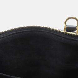 Pre Owned Louis Vuitton Petit Palais PM Noir Beige Bicolor Monogram Empreinte Leather Handbag