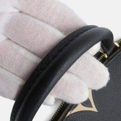 Pre Owned Louis Vuitton Petit Palais PM Noir Beige Bicolor Monogram Empreinte Leather Handbag