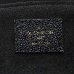 Pre Owned Louis Vuitton Petit Palais PM Noir Beige Bicolor Monogram Empreinte Leather Handbag