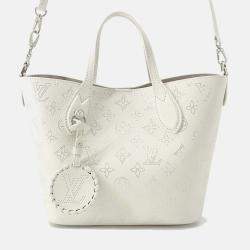 Pre Owned Louis Vuitton Blossom PM White Monogram Mahina Leather Shoulder Bag